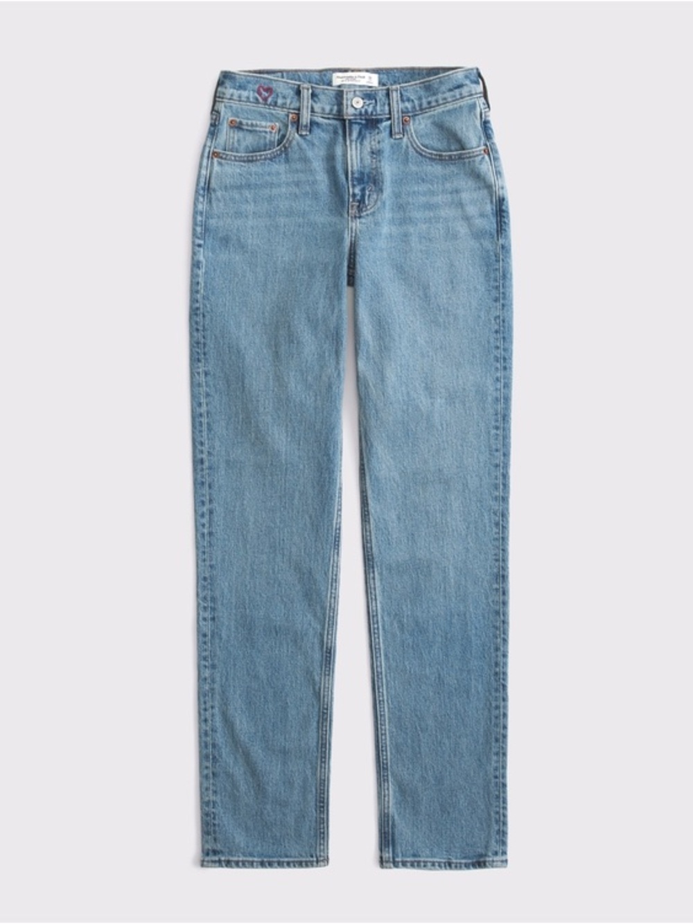 Abercrombie & Fitch Curve Love 90s Straight Mid Rise Jeans Medium Wash Size 30
